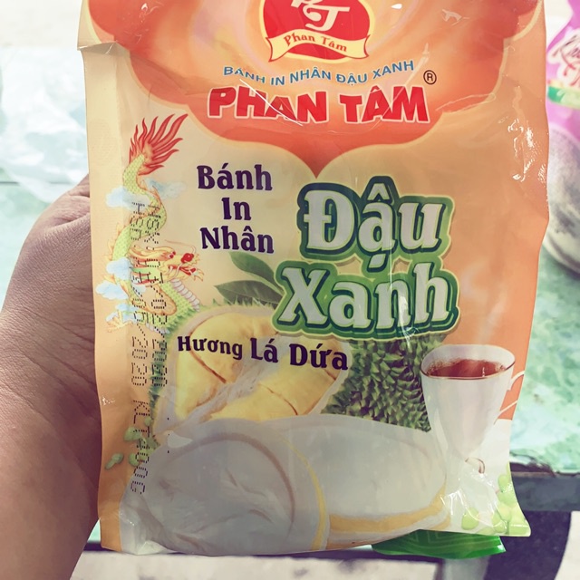 COMBO 5 GÓI BÁNH IN PHAN TÂM NHÂN ĐẬU XANH HƯƠNG LÁ DỨA - gói 400gr