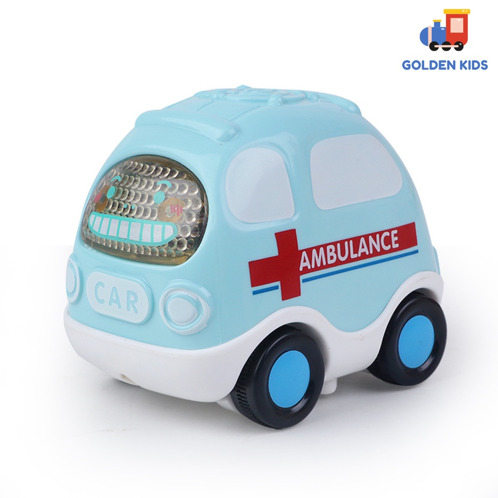 Bộ ô tô đồ chơi quán tính mô tả xe cứu hỏa, cứu thương, cảnh sát, taxi hấp dẫn cho bé
