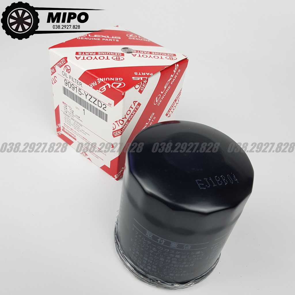 Lọc nhớt (lọc dầu) động cơ xe Hiace, GS300, SC300, Innova, Vigo, Lancruiser, Sienna (Mã: 90915YZZD2 / 90915TB001)