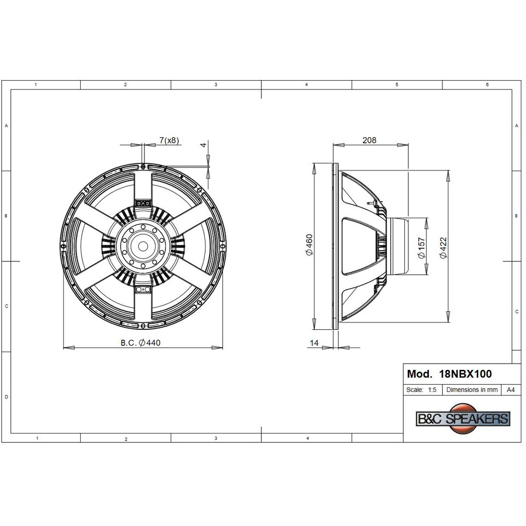 Loa rời Sub từ Neo 5 Tấc B&C SPEAKERS - ITALIA 18NBX100 – Hàng Chính Hãng