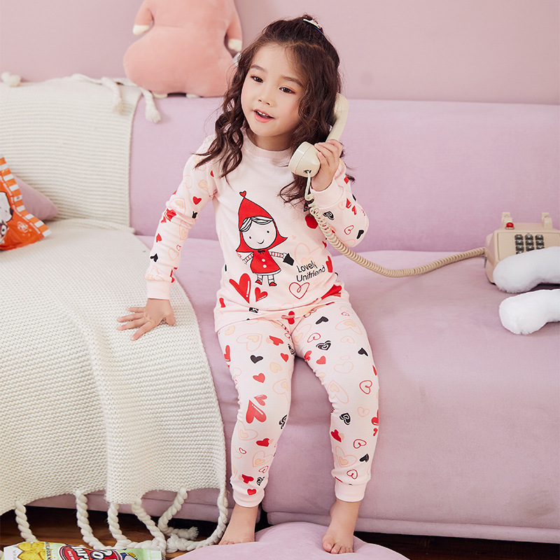 Bộ Pijama Ngủ Cotton Ấm Áp Cho Bé Gái