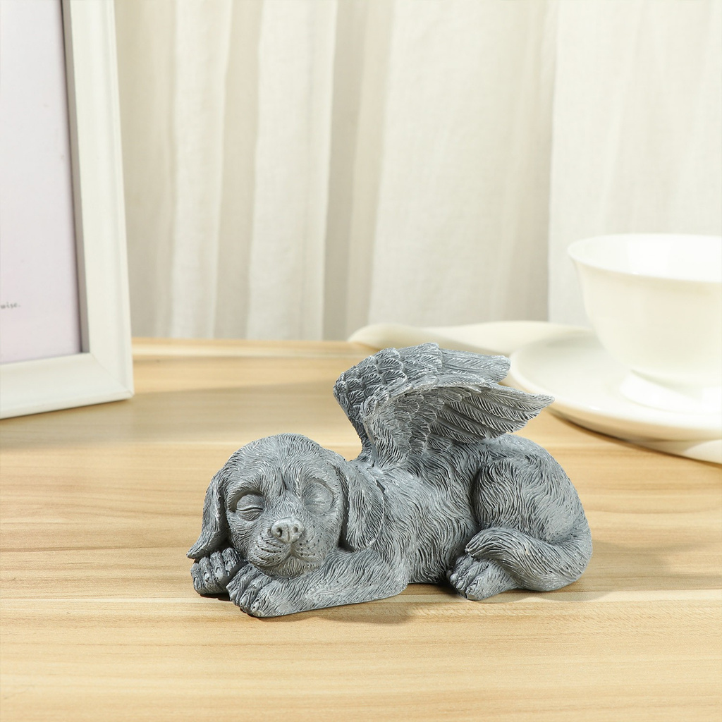 MIOSHOP Resin Statue Pet Supplies Grave Markers Dog Memorial Angel Dog Figurine Dog Angel Gifts Pet