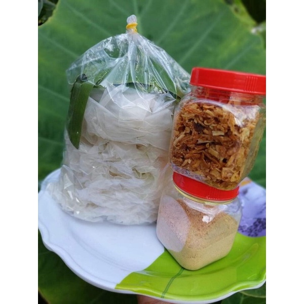 500g Bánh tráng phơi sương + Muối nhuyễn + hành phi