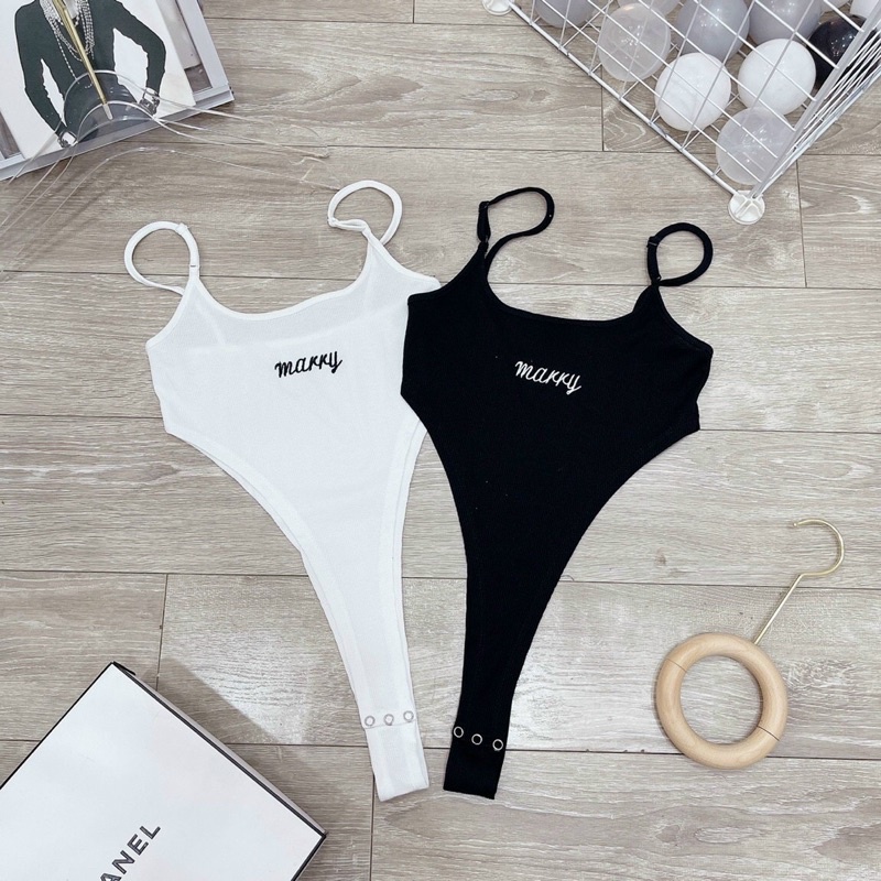 Áo liền thân, Bodysuit hai dây ôm body khoét eo sexy gợi cảm tôn dáng nữ