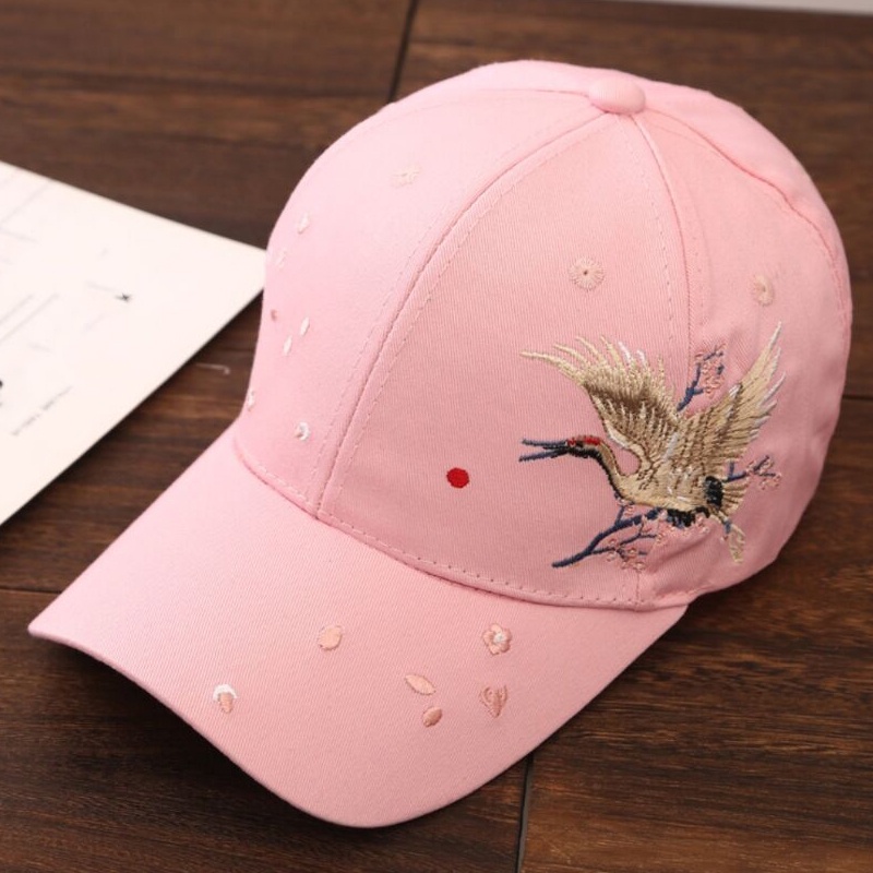 Nón Bóng Chày Vành Cong Thêu Họa Tiết Phong Cách Trung Hoa Thời Trang Mùa Thu Dễ Phối Đồ Cho Nữ