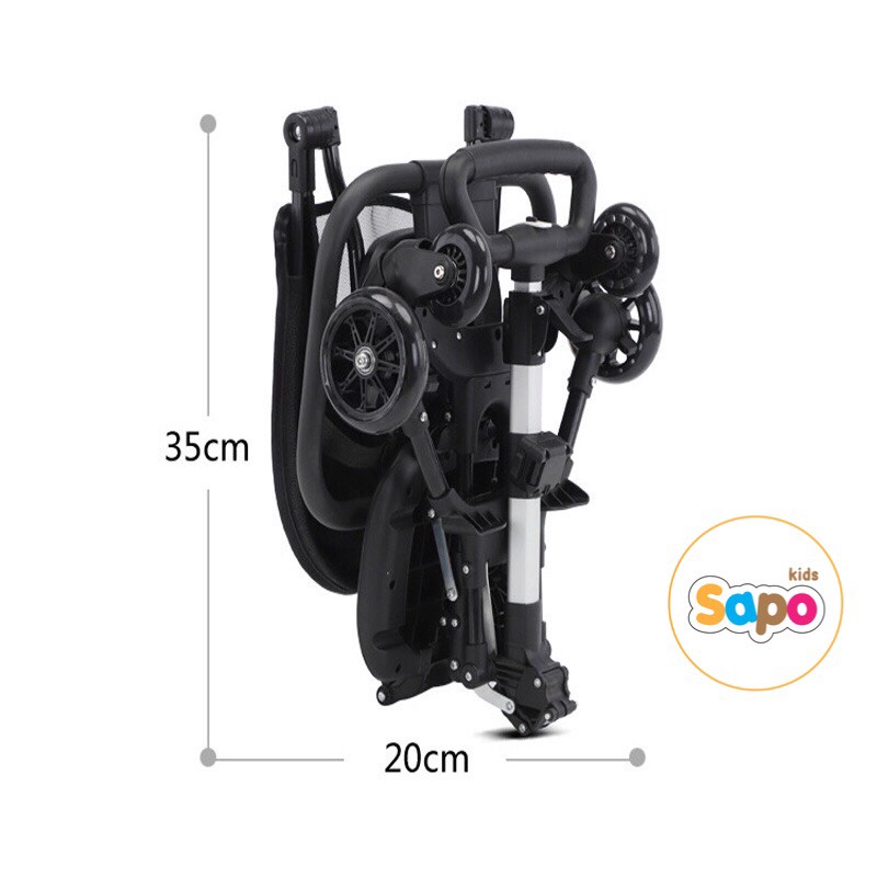 Xe đẩy cho bé,xe đẩy gấp gọn 2 chiều kèm ô đệm sapo kids