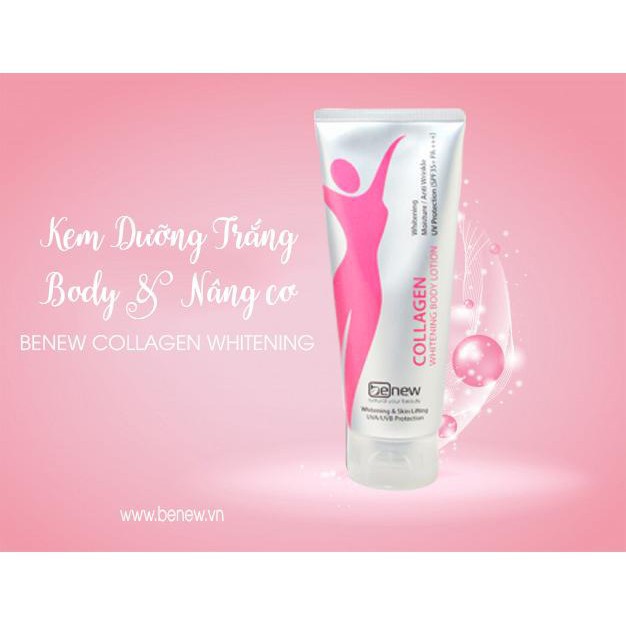 Kem Dưỡng Thể Trắng Da Toàn Thân Body BENEW COLLAGEN Nâng Cơ, Chống Nắng 200ml