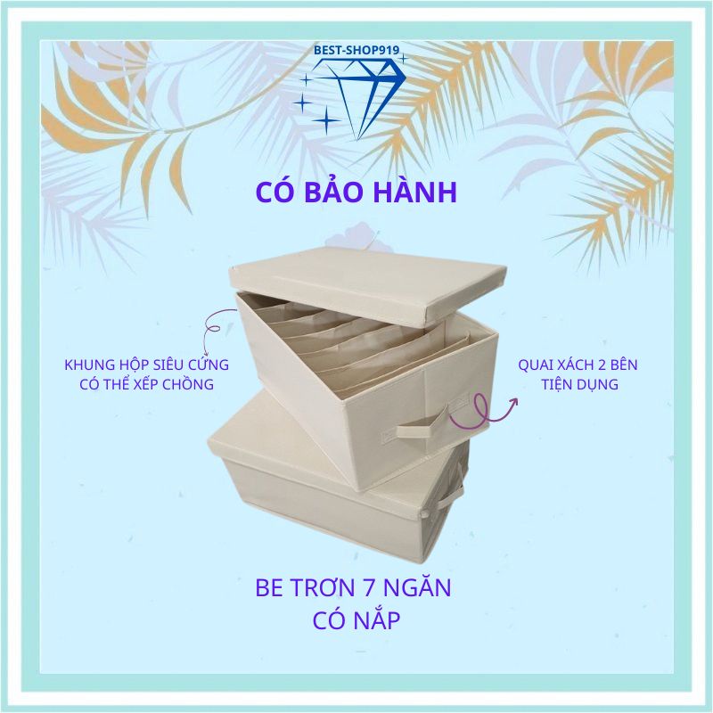 Hộp Đựng Quần Áo Bằng Vải oxford 600D [ Hàng Sịn ] Gấp Gọn Chia 7 Ngăn 9 Ngăn Có Nắp Và Không Nắp Sắp Xếp Tủ Quần Áo