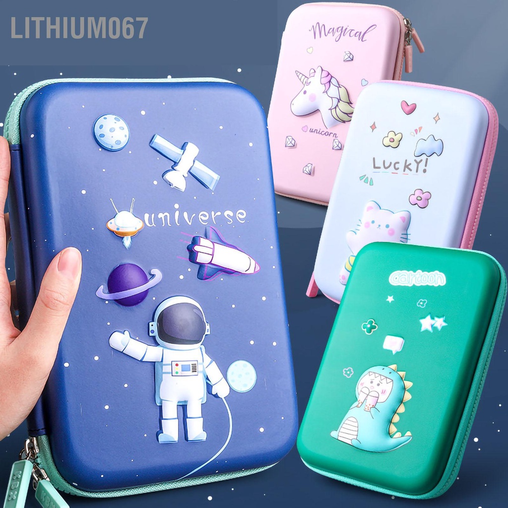 Lithium067 Hộp Đựng Bút Học Sinh 2 Ngăn Hoạt Hình 3D Có Chọn Mẫu Hộp đựng bút chì văn phòng phẩm Túi đồ trang điểm Hoa dễ thương Không thấm nước cho học sinh trường Trẻ em
