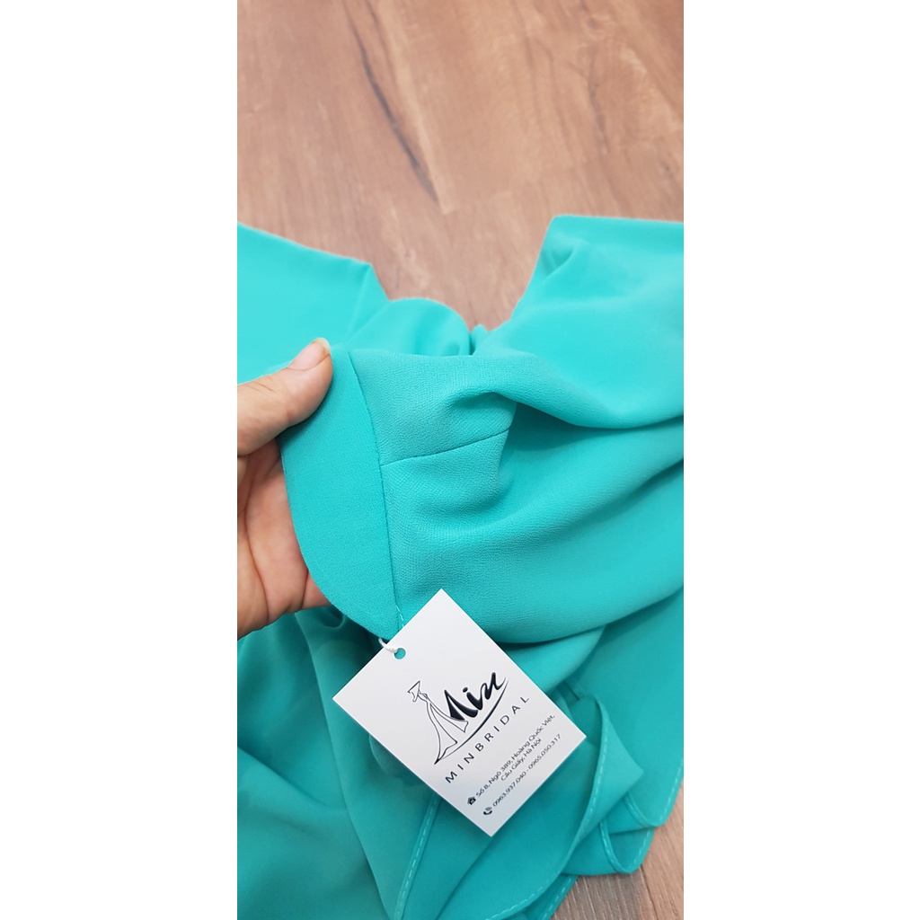 Áo Dài Truyền Thống Chifon 4 tà Màu Xanh Ngọc- Ao Dài Min | BigBuy360 - bigbuy360.vn