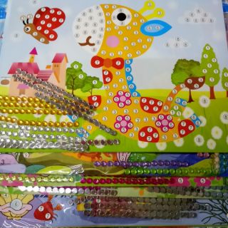 10 tranh đính đá thủ công cho bé (10 mẫu khác nhau)