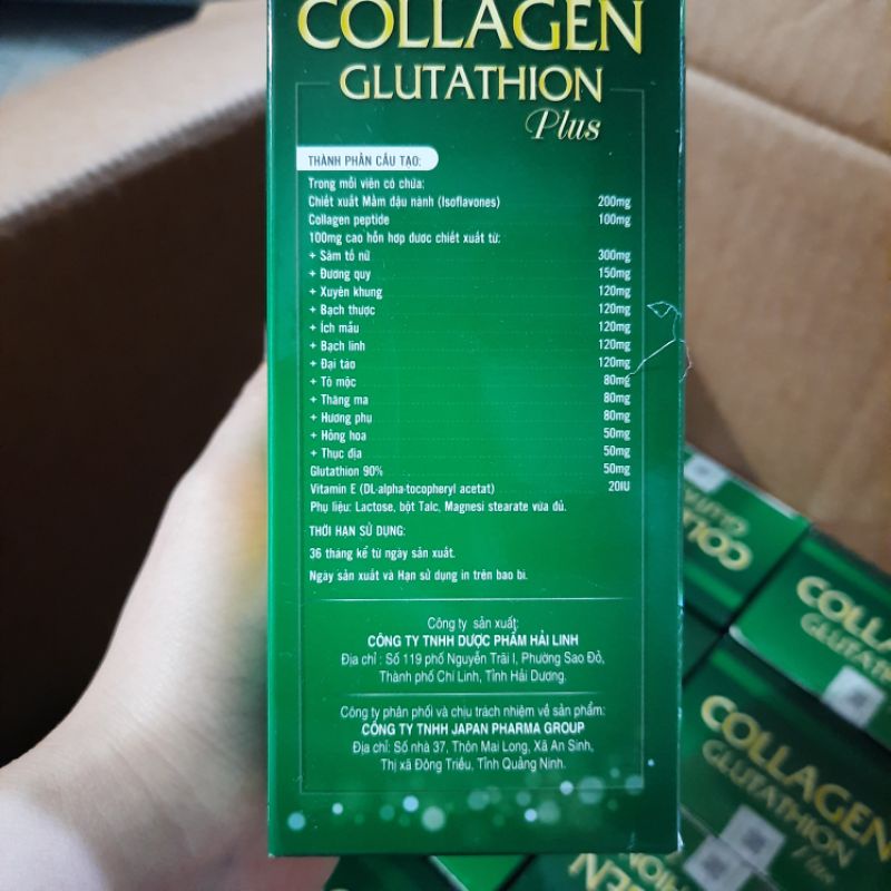 Viên uống đẹp da Collagen Glutathion Plus chiết xuất mầm đậu nành
