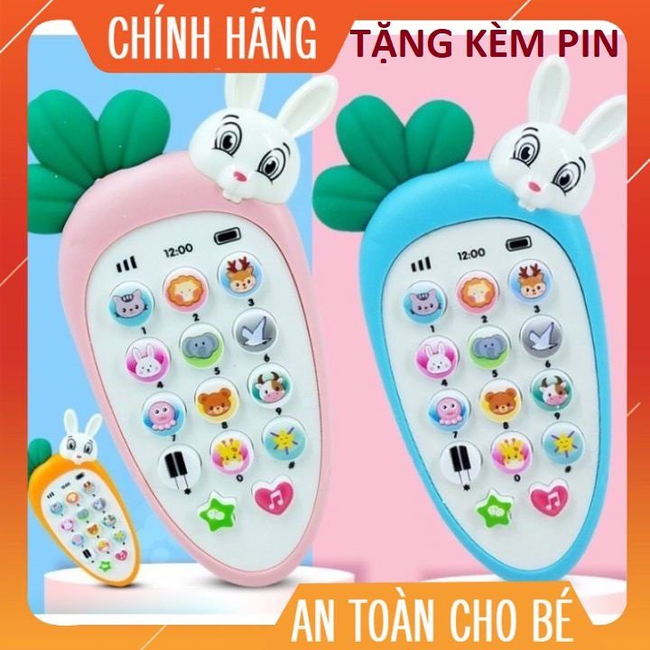 Điện thoại đồ chơi cho bé, có nhạc và đèn( tặng dây đeo )