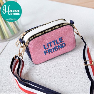TÚI ĐEO CHÉO CHO BÉ GÁI ĐÍNH KIM TUYẾN LITTLE FRIEND NHIỀU MÀU DỄ THƯƠNG