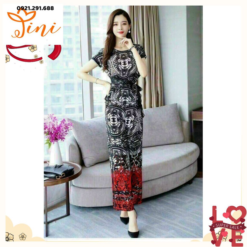 Set Đồ Công Sở Sang Trọng Ống Rộng Phối Ren - Bộ Voan Xô Lụa Thanh Lịch Cách Điệu Áo Tay Ngắn