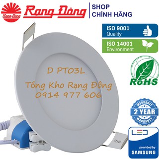 [CHÍNH HÃNG] Đèn LED Panel Tròn Mỏng 12W, Khoét lỗ 135mm Rạng Đông - Bảo Hành 2 Năm - Model: D PT03L