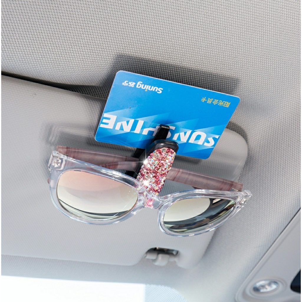 Kẹp treo kính mắt đính đá trên xe ô tô