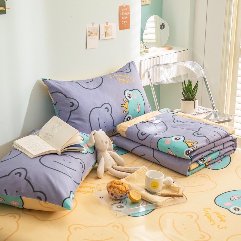 BỘ DRAP - CHĂN HÈ COTTON 100% ẾCH CON