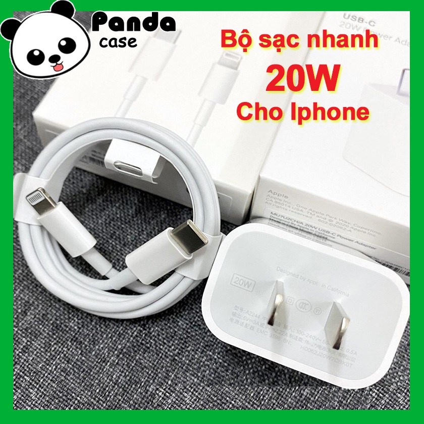 Bộ sạc nhanh 20W cho IPhone 7/7plus/8/8plus/x/xs/xsmax/11/11pro/11promax/12/12pro/12promax- Panda Case