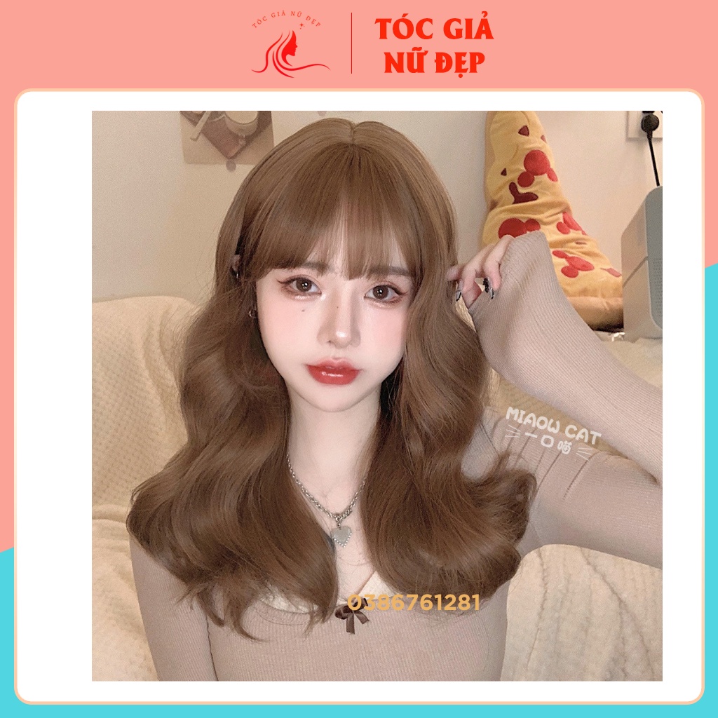 Tóc giả nữ đẹp 😋FREESHIP😋Tóc giả nguyên đầu xám lạnh mẫu mới c0304