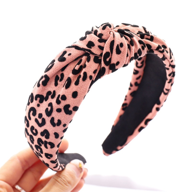 Flgo Băng Đô Thắt Nút Bản Rộng Họa Tiết Da Báo