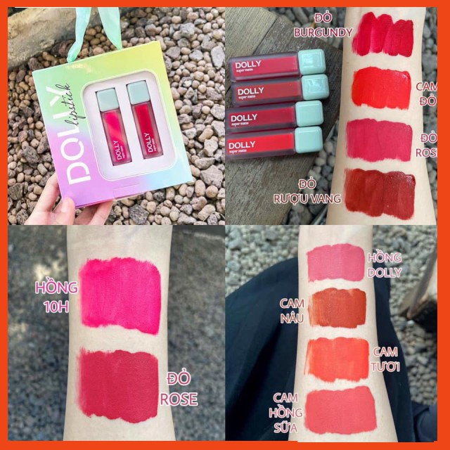 Dolly full 12 màu ❀Hola❀Son Dolly Super Matte Bền Màu Không Chì