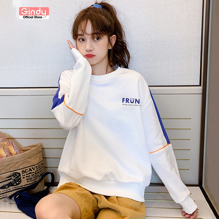 Áo nỉ sweater dài tay GINDY Frun hoodie trơn basic form rộng đơn giản dễ phối đồ thời trang thu đông A9108 | BigBuy360 - bigbuy360.vn