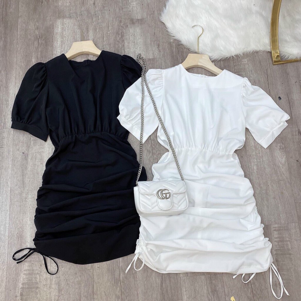 ĐẦM VOAN NHÚN THÂN RÚT DÂY CỰC XINH BG310201