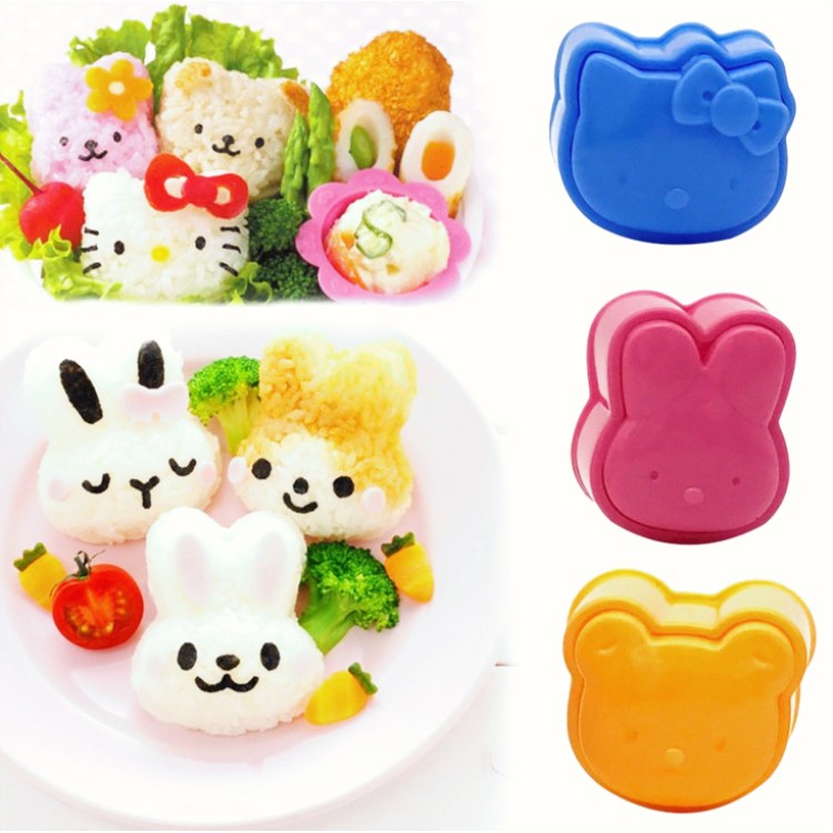 Set 3 khuôn làm cơm bento cho bé ăn dặm