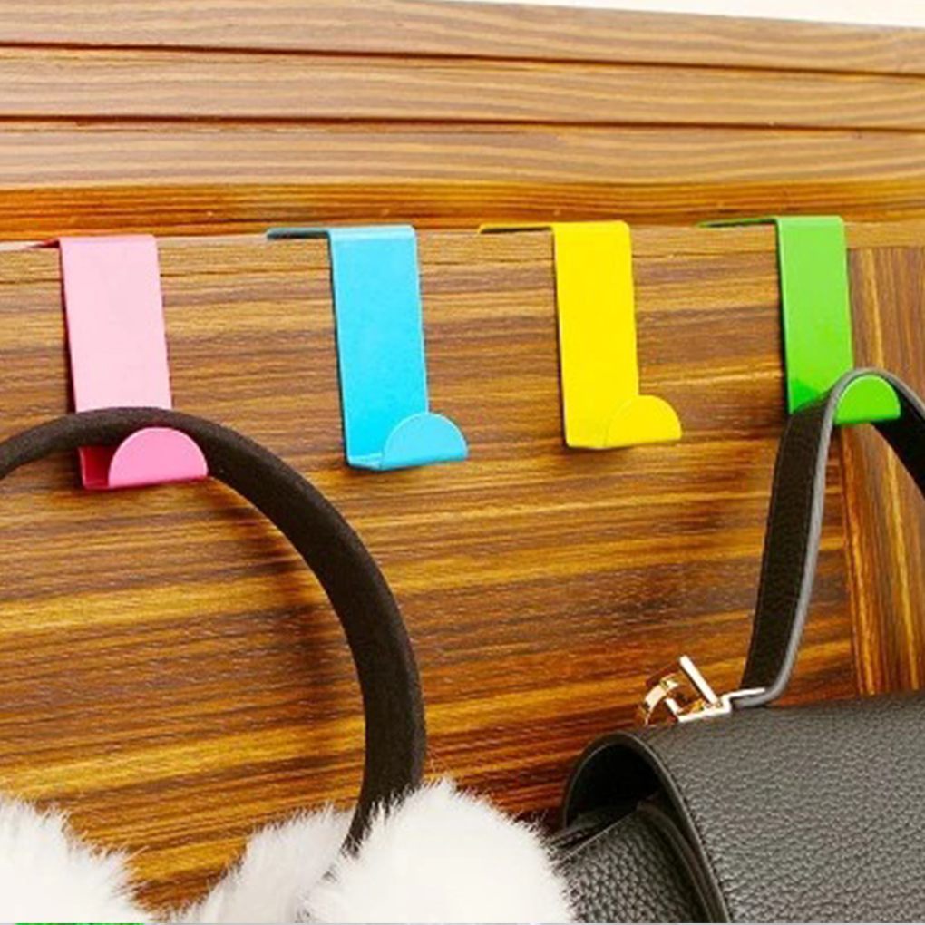 [CHOO] 2pcs Over Door Hooks Stainless Steel Cabinet Drawer Hanging Hooks Office Kitchen Towel Coat Hanger