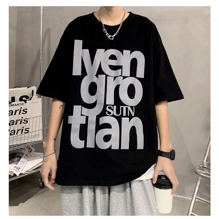 Áo Thun Tay Ngắn Dáng Rộng Thời Trang Theo Phong Cách Hồng Kông Dành Cho Nam