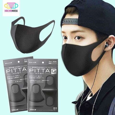 Khẩu trang Pitta Mask Đen/Trắng/Xám - Hình thật shop tự chụp