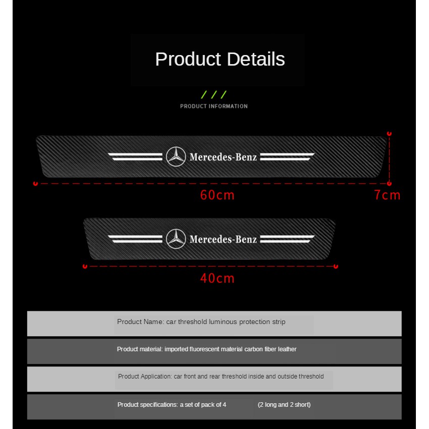 Mazda Car Threshold Strip   Glow in the Dark Suitable for Familia/Vantrend/323/E2000/Biante/RX 7/Mazda 2/Mazda 3/ Mazda 5/ Mazda 6/CX3/CX5/CX8/CX9/BT50/RX7/RX8/Fighter/Premacy