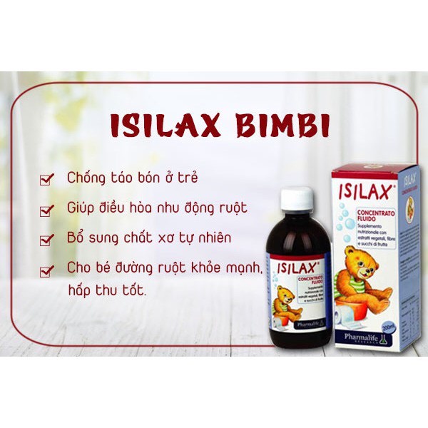 [CHÍNH HÃNG + QUÀ TẶNG] ISILAX BIMBI - Thảo Dược Chống Táo Bón Hàng Nhập Châu Âu - 200 ml