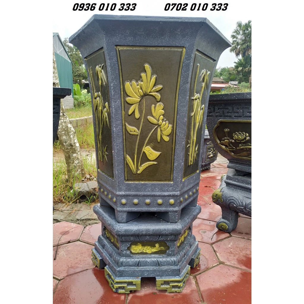 Khuôn Đổ Chậu ABS Lục Giác Ly 43 Cao 55 Nhựa ABS Siêu Bền Đầy Đủ Lòng Trong Và Đáy