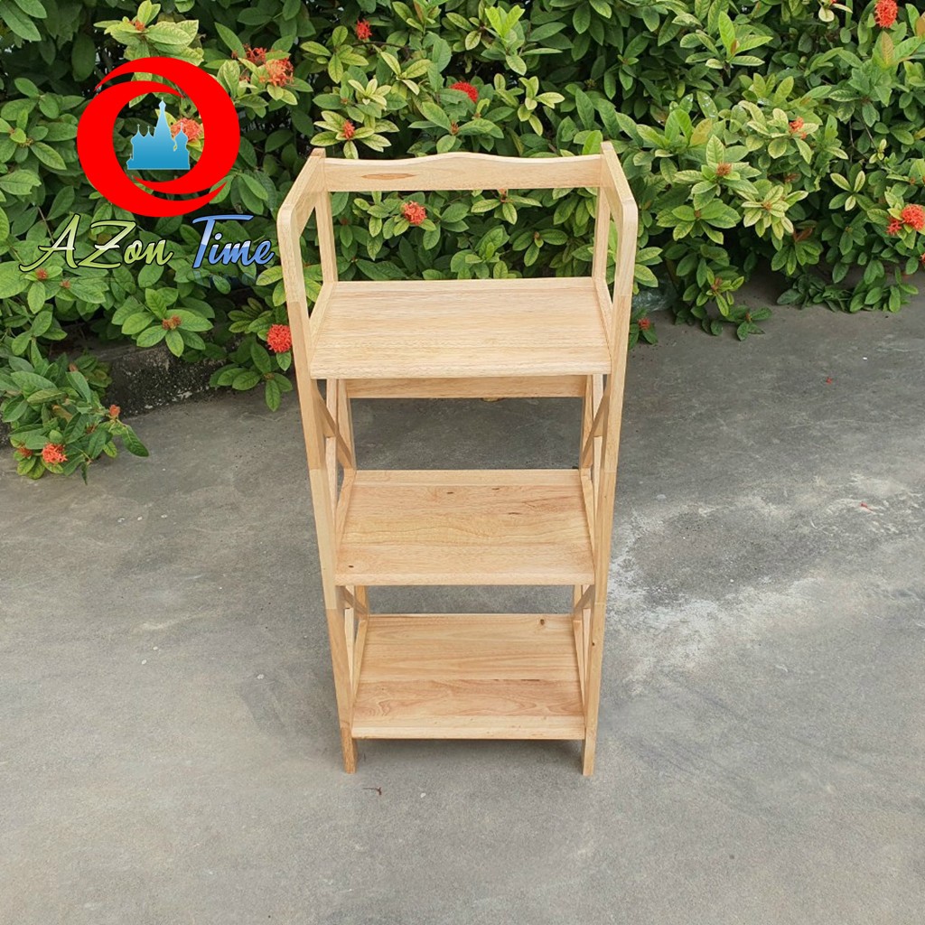 Kệ Sách Gỗ Chữ X 3 Tầng Rộng 45cm, Rộng 60cm Gỗ Tự Nhiên Hàng Xuất Khẩu