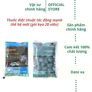 Thuốc diệt chuột thế hệ mới Storm (kẹo chuột tác dụng mạnh) gói 20 viên