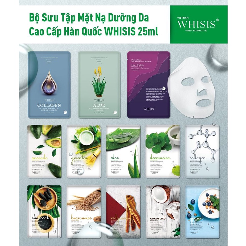 Mặt Nạ Dưỡng Da Sữa Chua Whisis Nature Origin Energy Yogurt Sheet Mask Làm Giảm Nám, Sáng Da 25ml