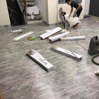 Sàn nhựa giả gỗ màu xám - SET 20 TẤM