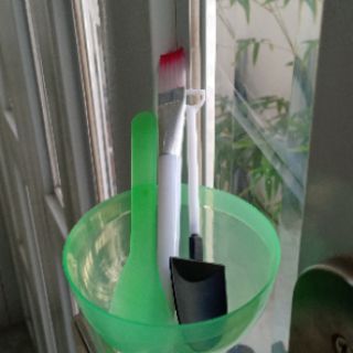 Combo 10 bộ chén pha mặt nạ (gồm 1 chén,  1 cọ, 1 que,  1 xẻng)