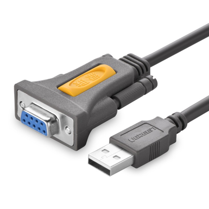 Cáp Chuyển Đổi USB to Com RS232 (Đầu âm) Ugreen 20201 (1.5m) - Hàng Chính Hãng