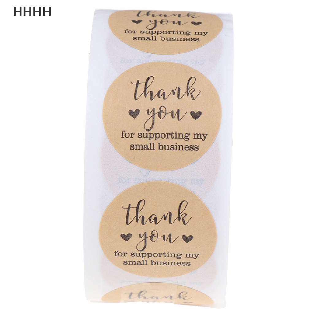 Cuộn 500 miếng dán tròn in chữ Thank you độc đáo sáng tạo dùng trang trí