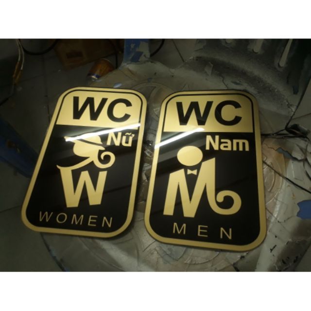 Cặp biển WC Nam.Nữ Mica cao cấp phun sơn Kích thước 20cm x 12cm