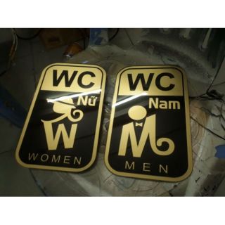 Cặp biển WC Nam.Nữ Mica cao cấp phun sơn Kích thước 20cm x 12cm