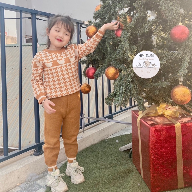 Bộ len lông thỏ cực dày ấm cho BÉ TRAI - BÉ GÁI