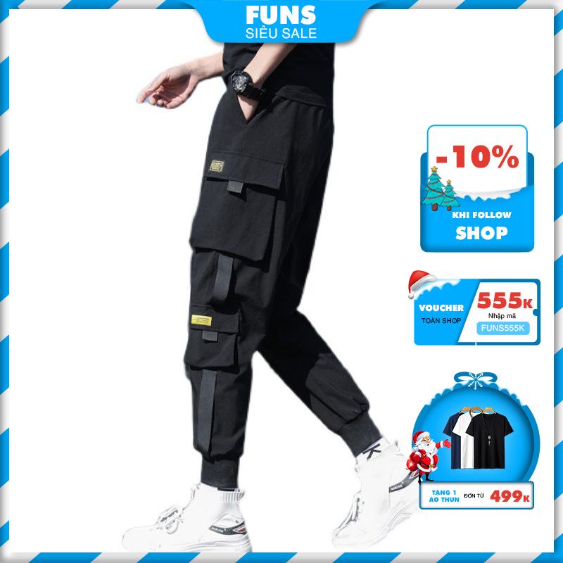 Quần jogger thể thao nam FUNS Quần kaki nam mã "KP-OOO" Black túi hộp Cao Cấp kiểu bó ống đẹp ống dài