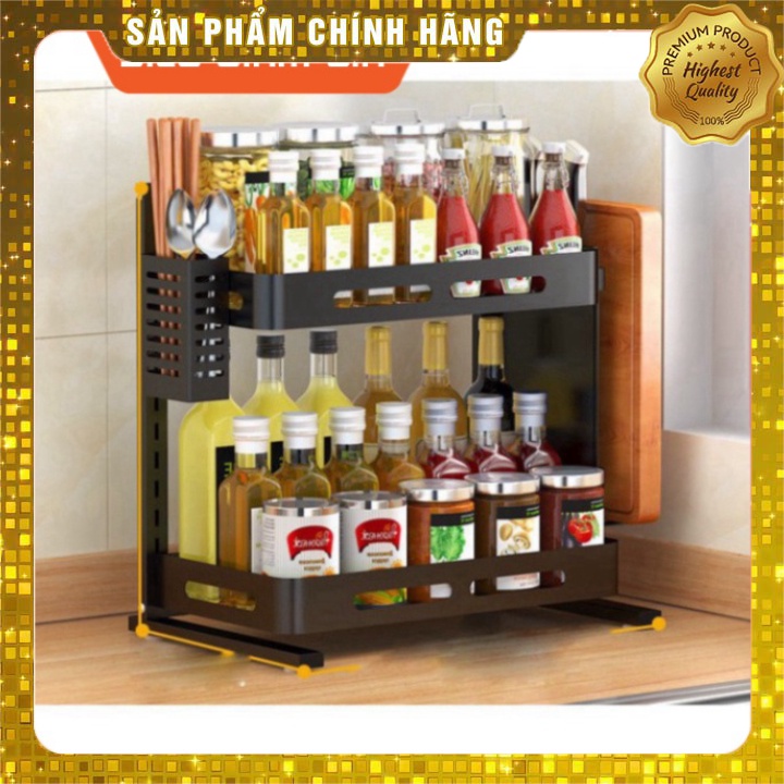 KỆ GIA VỊ 2 TẦNG SẮT PHỦ SƠN TÍNH ĐIỆN SIÊU BỀN