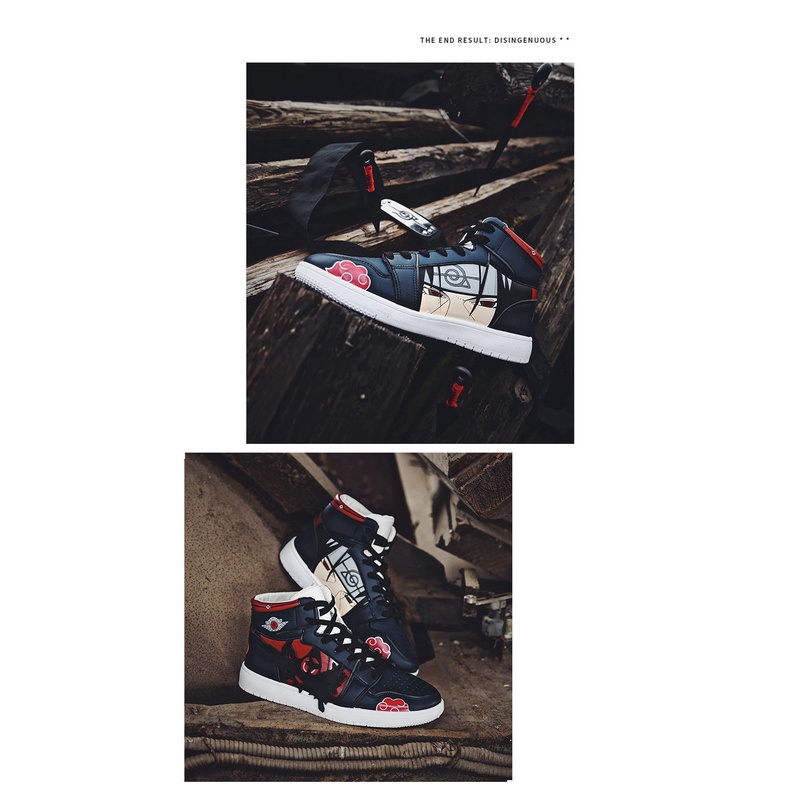 Giày bóng rổ cổ cao in hoạt hình Naruto Aj 1 Size 37-44 cho nam sinh ! *!!