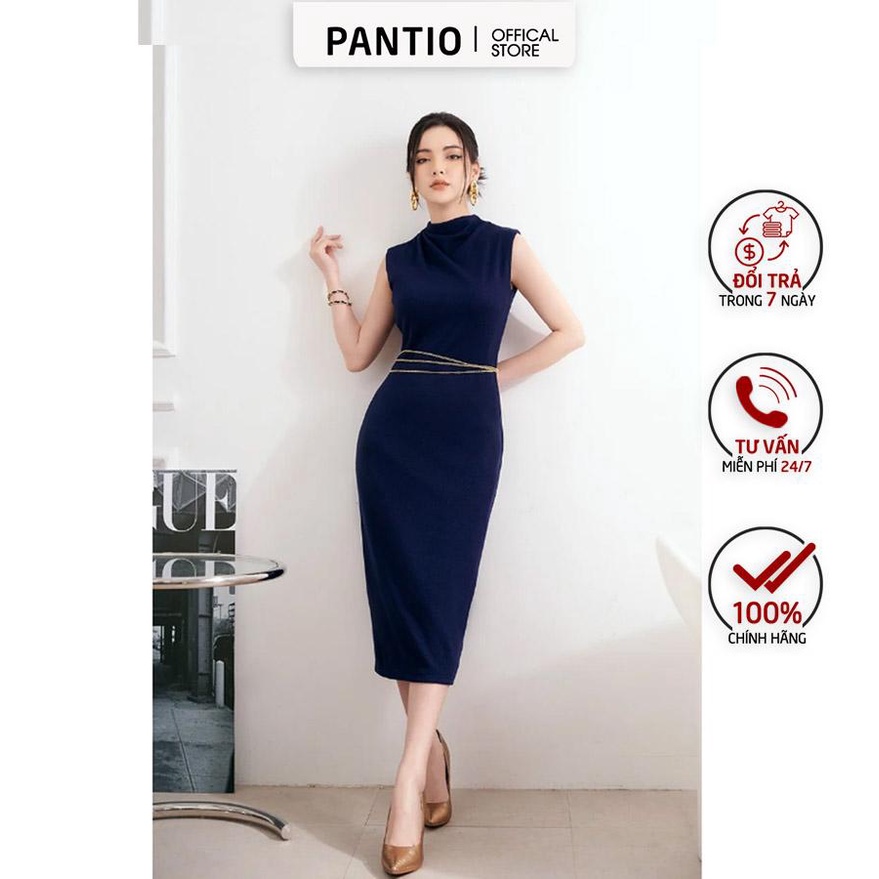 FDD9070 - Đầm công sở chất liệu len cổ cao 3 phân, sát sách - PANTIO