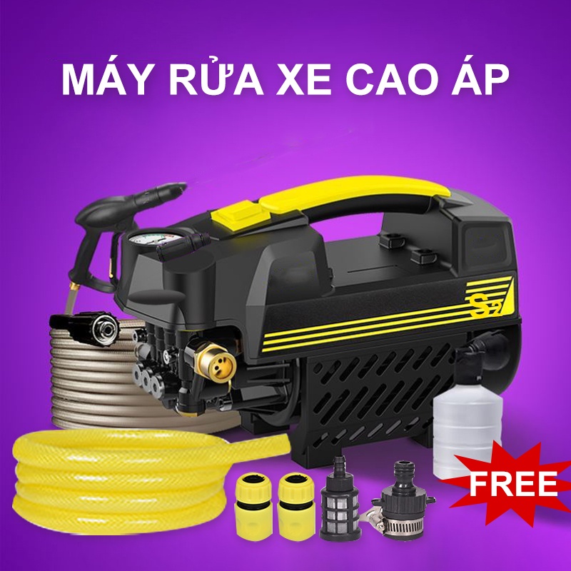 Tặng bình xịt tuyết bảo hành 12 tháng ]Máy rửa xe công suất mạnh 1800W Máy rửa xe áp lực cao  máy rửa xe mini-SK-XCJ